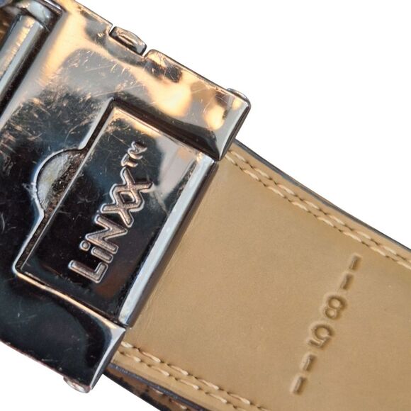 MIO MARINO Belt Black NWOT Linxx Designer Ratchet Leather ADJUSTABLE up to 58" - Picture 5 of 12